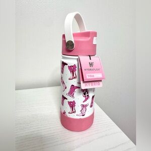 Hydraflow Pink Cowboy Boots Pattern Water Bottle, 14 oz